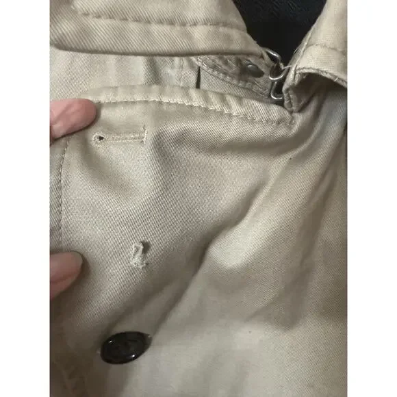 BANANA REPUBLIC Double-Breasted Belted Lined Trench Coat Sze S Khaki Classic EUC - Picture 8 of 15